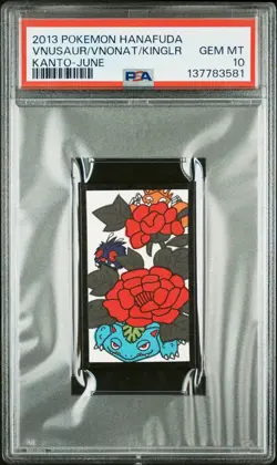 2013 POKEMON HANAFUDA KANTO JUNE KINGLER/VENONAT/VENUSAUR PSA 10 - Image 1