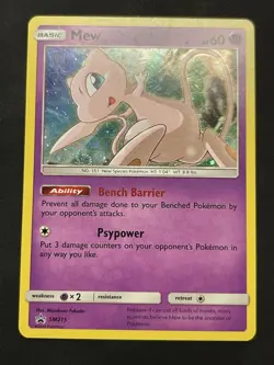 Pokemon TCG Mew SM215 Sun & Moon Black Star Promo Cosmos Holo LP - Image 1