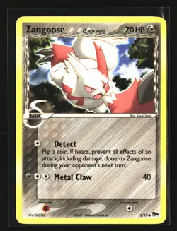 Pokemon ZANGOOSE DELTA SPECIES 15/17 Common (2007 POP Series 5) LP/NM - Image 1