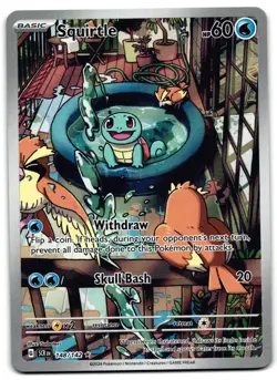 Squirtle 148/142 - Stellar Crown Illustration Rare Pokemon TCG - M/LP Card - Image 1