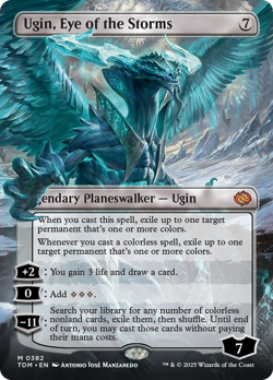 x1 Ugin Eye of the Storms TDM Tarkir Dragonstorm MTG 382 BORDERLESS MYTHIC 1x - Image 1