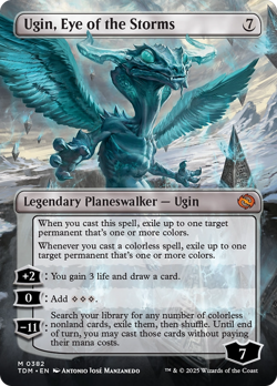 x1 Ugin Eye of the Storms TDM Tarkir Dragonstorm MTG 382 BORDERLESS MYTHIC 1x - Image 2