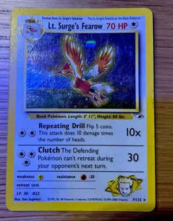 Lt. Surge's Fearow 7/132 - Gym Heroes Holo Rare (LP) - Pokemon TCG - Image 1