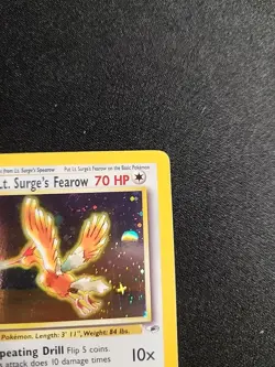 Pokemon TCG Lt. Surge's Fearow Gym Heroes 7/132 Holo Unlimited Holo Rare Swirl - Image 3