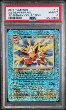 PSA 8 Jolteon 14/110 Legendary Collection Reverse Holo Rare Pokemon Card - Image 1
