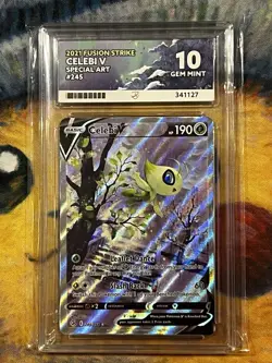 Pokemon Celebi V Fusion Strike Alt Art Card 245/264 ACE 10 Gem Mint - Image 1
