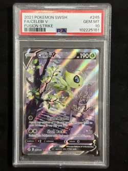 PSA 10 Celebi V Alternate Art 245/264 Pokemon SWSH Fusion Strike Alt Art Card - Image 1
