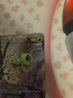2021 POKEMON SWORD & SHIELD FUSION STRIKE #245/264 ALT ART CELEBI V - Image 3