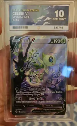 Pokemon TCG Celebi V Fusion Strike Alt Art Card 245/264 Ace 10 - Image 1