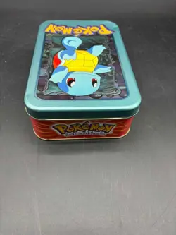 1999 Topps TV Animation Edition Tin Squirtle Pokemon Vintage Opened Tin - Image 1
