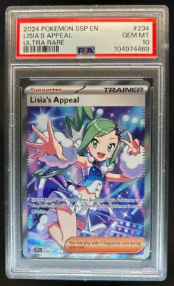 2024 Pokemon SV Surging Sparks SSP EN Lisia's Appeal #234/191 PSA 10 - Image 1