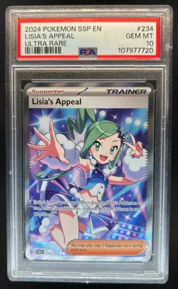 2024 Pokemon SV Surging Sparks SSP EN Lisia's Appeal #234/191 PSA 10 - Image 1