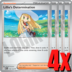 4x Lillie's Determination 119/132 x4 - Mega Evolution - Pokemon TCG - Uncommon - Image 1