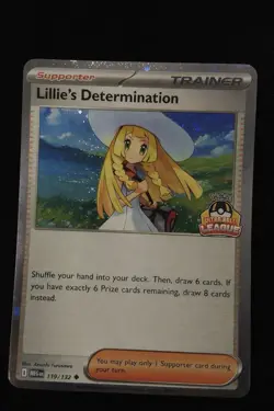 Pokemon Lillie’s Determination 119/132 Ultra Ball League Stamp Mega Evolution - Image 1