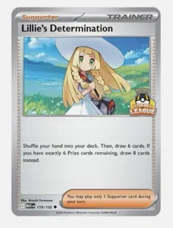 Pokemon Lillie’s Determination 119/132 Ultra Ball League Stamp Mega Evolution - Image 2