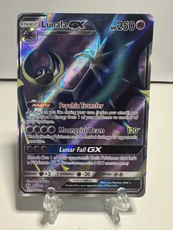 Lunala GX 141/149 Sun & Moon Base Full Art Ultra Rare Holo Pokemon Nice Card - Image 1