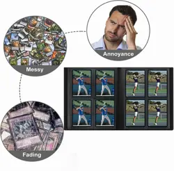 Card Binder, Small Card Album with PP Waterproof Pages, 4 Pockets Trading Card B - Image 2