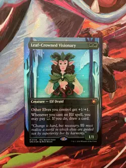 Leaf-Crowned Visionary Borderless Special Guests Foil Mythic 0140 MTG ECL SPG EN - Image 1