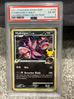 2021 POKEMON SWSH BLACK STAR PROMO CELEBRATIONS COLL #138 HYDREIGON C-HOLO PSA 6 - Image 1