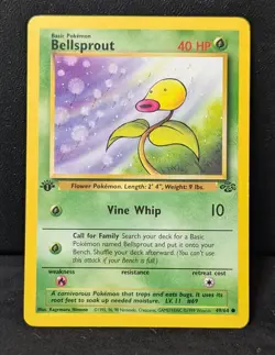 1st Ed Bellsprout Non-Holo WOTC Pokemon Card 49/64 Jungle Set NM/MT - Image 1
