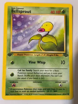 1st Ed Bellsprout Non-Holo WOTC Pokemon Card 49/64 Jungle Set LP/NM - Image 1