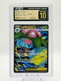2025 Mega Venusaur ex 155/132 CGC PRISTINE 10 Gold Label Ultra Rare Pokemon - Image 1