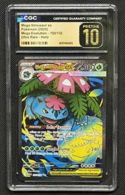 2025 Mega Venusaur ex 155/132 CGC PRISTINE 10 Gold Label Ultra Rare Pokemon - Image 1