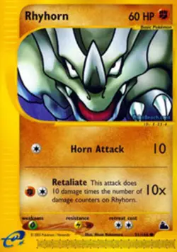 Pokemon - Rhyhorn - 91/144 - Common - Skyridge - NM - Image 1
