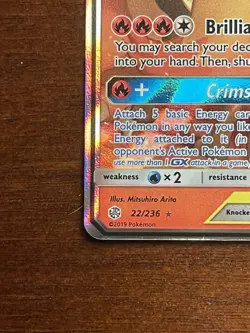 Charizard & Braixen GX Tag Team 22/236 Pokemon Cosmic Eclipse Holo ULTRA RARE - Image 3