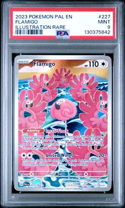 2023 POKEMON PAL EN-PALDEA EVOLVED ILLUSTRATION RARE #227 FLAMIGO PSA 9 - Image 1