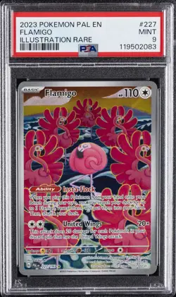 2023 POKEMON PAL EN-PALDEA EVOLVED ILLUSTRATION RARE #227 FLAMIGO PSA 9 - Image 1