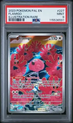 2023 Pokemon Paldea Evolved Flamigo Illustration Rare 227/193 PSA 9 - Image 1