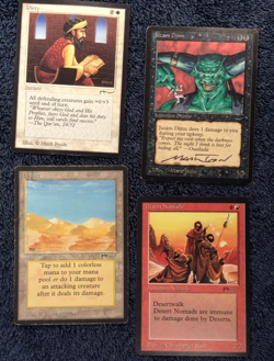 4 Arabian Nights: Juzam Djinn, Piety, Desert, Desert Nomads MTG Played. - Image 1