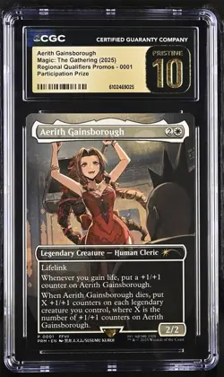 2025 MTG REGIONAL PROMO AERITH GAINSBOROUGH 10 PRISTINE "CHAIRITH" FINAL FANTASY - Image 3