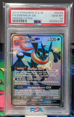 Pokemon Greninja GX TCG SV56/SV94 Hidden Fates Shiny Vault Holo PSA 10 - Image 1