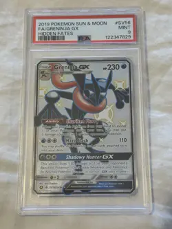 PSA 9 Greninja GX Full Art Holo SV56/SV94 Hidden Fates MINT Graded Pokemon Card - Image 1