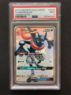PSA 9 Greninja GX Full Art SV56/SV94 Hidden Fates Mint Graded Pokemon Card TCG - Image 1