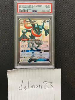 PSA 9 Greninja GX Full Art SV56/SV94 Hidden Fates Mint Graded Pokemon Card TCG - Image 3