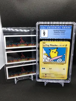 2016 Pokemon XY Evolutions 111/108 Secret Rare Surfing Pikachu CGC 9 Mint - Image 3