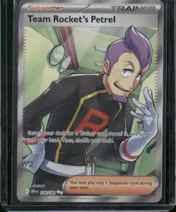 Destined Rivals Pokemon TCG Team Rocket's Petrel 226/182 Trainer Full Art Rare - Image 1