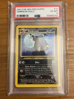 2001 POKEMON NEO DISCOVERY #13 UMBREON-HOLO PSA 6 EX-MT WITH SWIRL! - Image 1