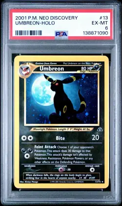 2001 POKEMON NEO DISCOVERY #13 UMBREON-HOLO PSA 6 EX-MT - Image 1