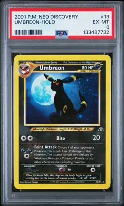 2001 POKEMON NEO DISCOVERY #13 UMBREON-HOLO PSA 6 - Image 1