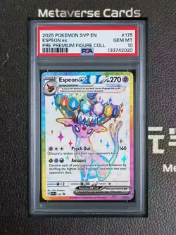 2025 POKEMON SVP EN-SV BLACK STAR PROMO #175 ESPEON EX PSA 10 GEM - Image 1
