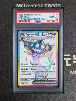 2025 POKEMON SVP EN-SV BLACK STAR PROMO #175 ESPEON EX PSA 10 GEM - Image 1