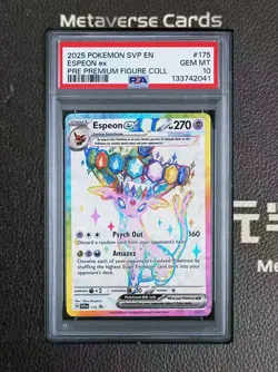 2025 POKEMON SVP EN-SV BLACK STAR PROMO #175 ESPEON EX PSA 10 GEM - Image 1