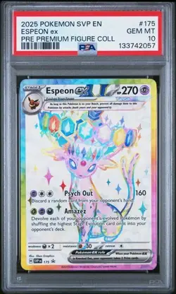 2025 POKEMON SVP EN-SV BLACK STAR PROMO #175 ESPEON EX PSA 10 GEM - Image 1