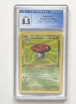 Graded Pokemon Card 31/64 Vileplume 1st Edition Jungle - CGC NM/Mint+ 8.5 - PSA - Image 1