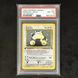 1999 Pokemon Snorlax Holo PSA 8 NM/Mint 1st Edition #11/64 Rare Jungle Card #11 - Image 1