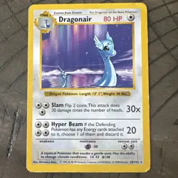 Pokemon TCG Base Set Dragonair 18/102 Rare Vintage WOTC - Image 1
